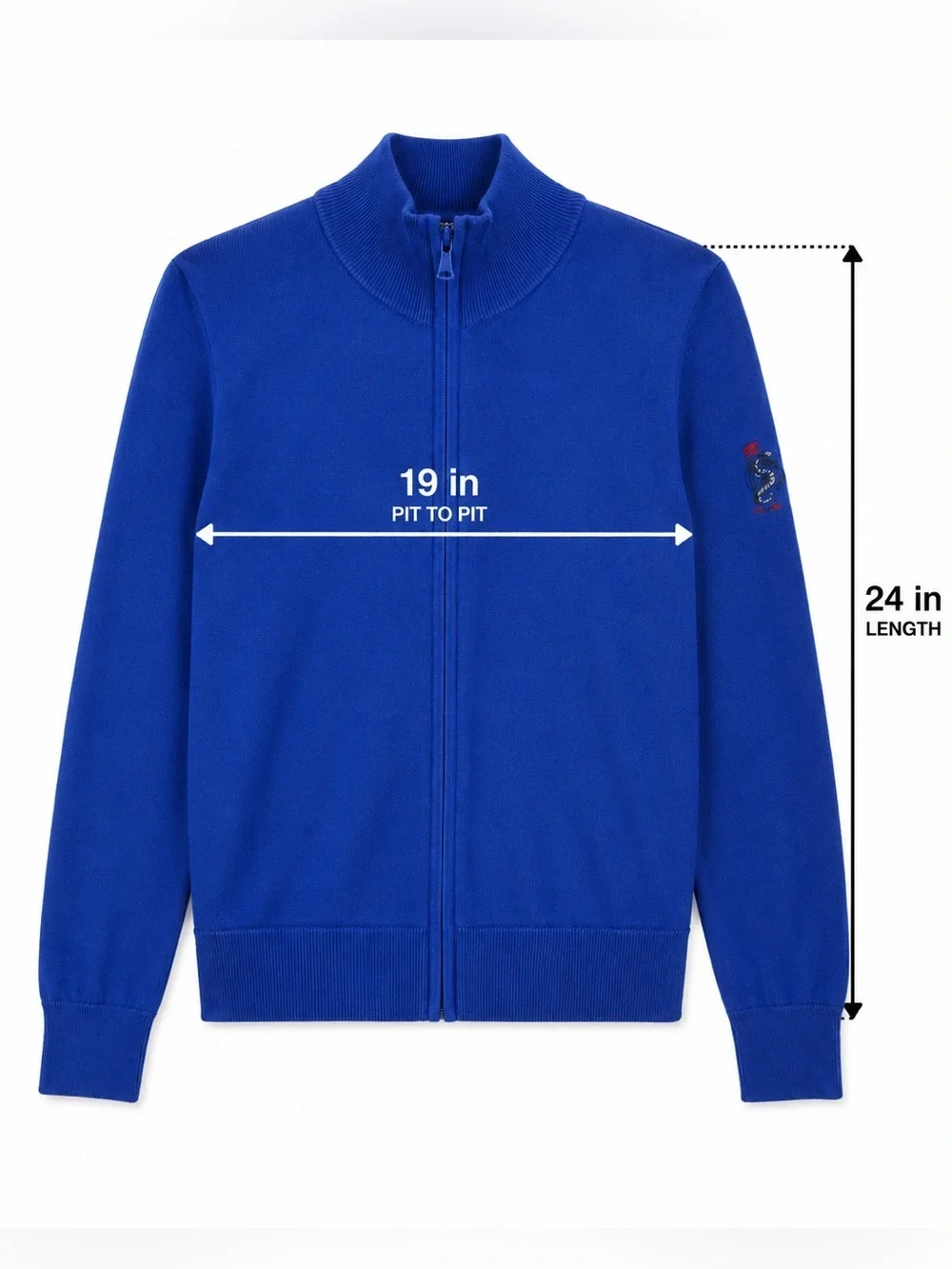 Polo Ralph Lauren Dragon Crest Full Zip Mock Neck Sweater Cashmere Blend  Blue M